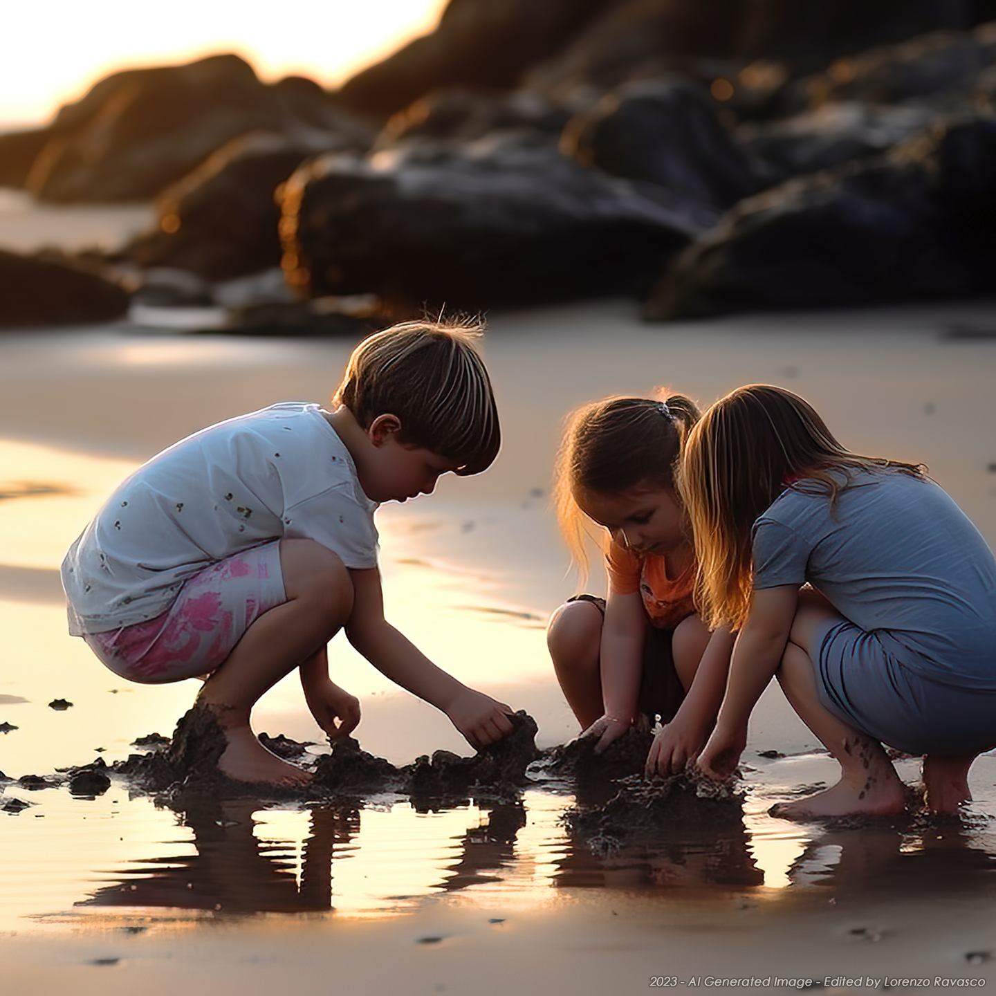 Children on the seashore